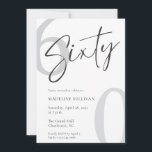 Modern Minimal Script Sixty 60th Birthday Party Einladung<br><div class="desc">Modern Script Sixty Birthday Celebration design with elegant calligraphy and a minimalist layout. Perfect for a stylish 60th birthday celebration,  this clean and timeless typography style creates a sophisticated and memorable event announcement.</div>