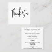 modern minimal script thank you for your order quadratische visitenkarte (Vorne/Hinten)