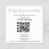 modern minimal script thank you for your order quadratische visitenkarte (Rückseite)