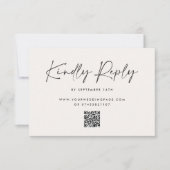 Modern Minimal Script Wedding RSVP with Stripe abc Karte (Vorderseite)