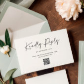 Modern Minimal Script Wedding RSVP with Stripe abc Karte
