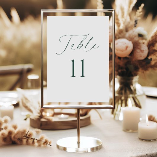 Modern Minimal Script Wedding Table Number Card Einladung