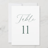 Modern Minimal Script Wedding Table Number Card Einladung (Vorderseite)