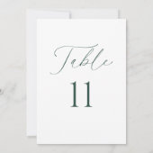 Modern Minimal Script Wedding Table Number Card Einladung (Rückseite)