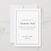 Modern Minimal Script White Frame muslimische Hoch Dankeskarte (Vorderseite)