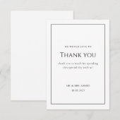 Modern Minimal Script White Frame muslimische Hoch Dankeskarte (Vorne/Hinten)