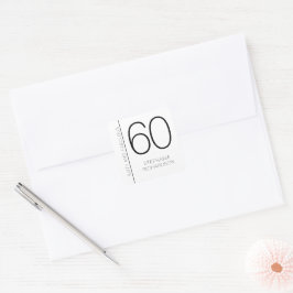 Modern Minimal Sixty and Fabulous 60th Birthday Quadratischer Aufkleber
