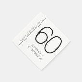Modern Minimal Sixty and Fabulous 60th Birthday Serviette (Ecke)