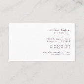 Modern, Minimal & Sophisticated Script Monogram Visitenkarte (Rückseite)