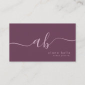 Modern, Minimal & Sophisticated Script Monogram Visitenkarte (Vorderseite)