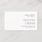 Modern, Minimal & Sophisticated Script Monogram Visitenkarte (Rückseite)