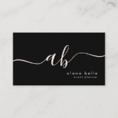 Modern, Minimal & Sophisticated Script Monogram Visitenkarte (Vorderseite)