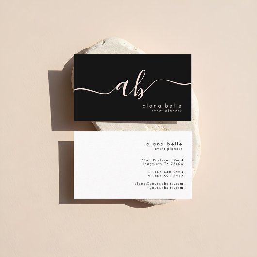 Modern, Minimal & Sophisticated Script Monogram Visitenkarte