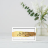 MODERN MINIMAL-Stilgold-Pinselstrich Visitenkarte (Stehend Vorderseite)