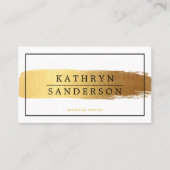 MODERN MINIMAL-Stilgold-Pinselstrich Visitenkarte (Vorderseite)
