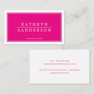MODERN MINIMAL stilvolle Rahmen dunkelrosa Weiß Visitenkarte