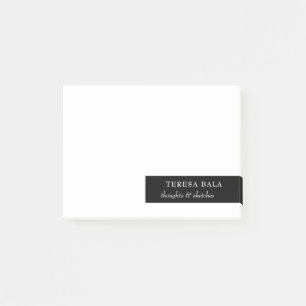 Modern Minimal   Stilvolle schwarze und weiße Noti Post-it Klebezettel