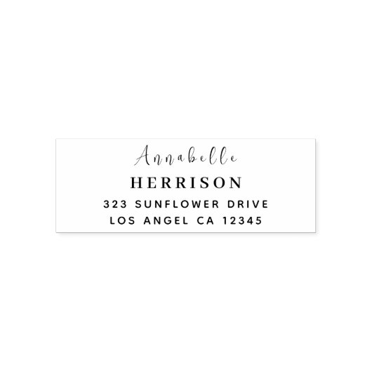 Modern Minimal | Stilvolle Trend Rücksendeadresse Permastempel (Design)