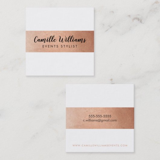 MODERN MINIMAL Streifen Muster luxuriöse Imitate R Quadratische Visitenkarte (Vorne/Hinten)