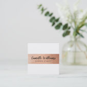 MODERN MINIMAL Streifen Muster luxuriöse Imitate R Quadratische Visitenkarte (Stehend Vorderseite)