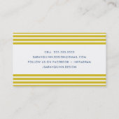 MODERN MINIMAL STRIPE Senf blau Visitenkarte (Rückseite)
