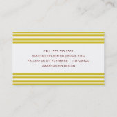 MODERN MINIMAL STRIPE Senf Rot Visitenkarte (Rückseite)