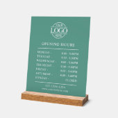 Modern Minimal Teal Green Business Opening Hours Acrylschild (Winkel)
