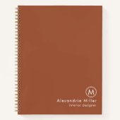 Modern Minimal Terracotta Monogram Notizblock (Vorderseite)