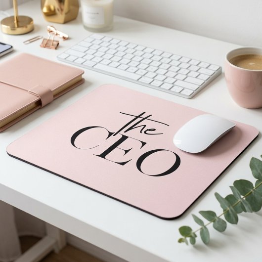 Modern Minimal The CEO Mauspad | Chic Pink