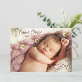 Modern Minimal Two Photo Birth Announcement Ankündigung (Stehend Vorderseite)