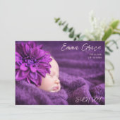 Modern Minimal Two Photo Birth Announcement Ankündigung (Stehend Vorderseite)