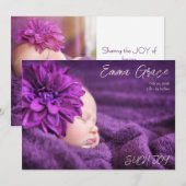 Modern Minimal Two Photo Birth Announcement Ankündigung (Vorne/Hinten)