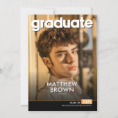 Modern Minimal Two Photo Graduation Party Einladung (Vorderseite)