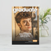Modern Minimal Two Photo Graduation Party Einladung (Stehend Vorderseite)