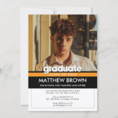 Modern Minimal Two Photo Graduation Party Einladung (Rückseite)