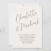 Modern, minimal, Typografie, Hochzeit Einladung (Vorderseite)