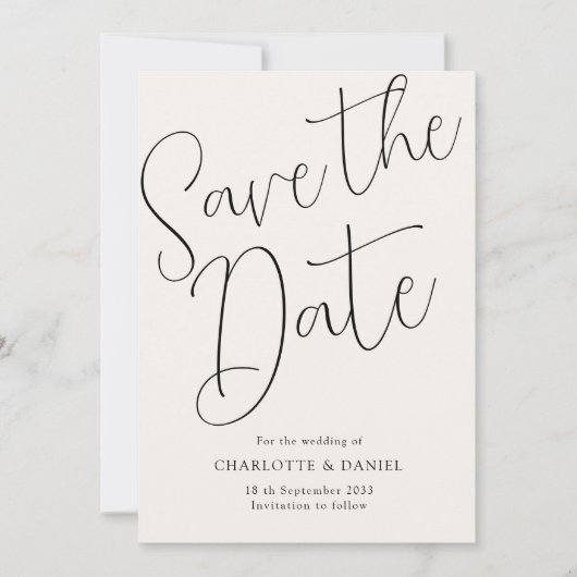 Modern, Minimal, Typografie - Save the Date Karte (Vorderseite)