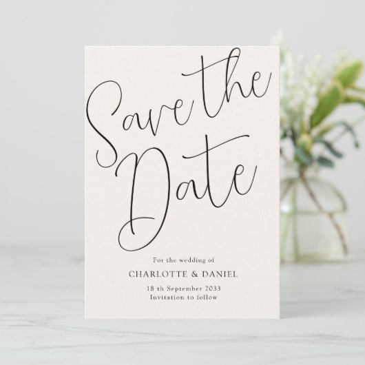 Modern, Minimal, Typografie - Save the Date Karte (Stehend Vorderseite)