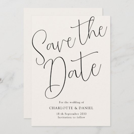 Modern, Minimal, Typografie - Save the Date Karte (Vorne/Hinten)