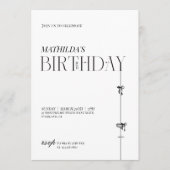 Modern Minimal typography Birthday Invitation Einladung (Vorderseite)
