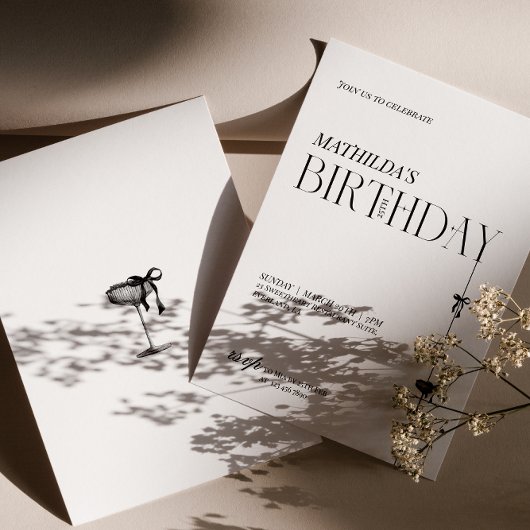Modern Minimal typography Birthday Invitation Einladung
