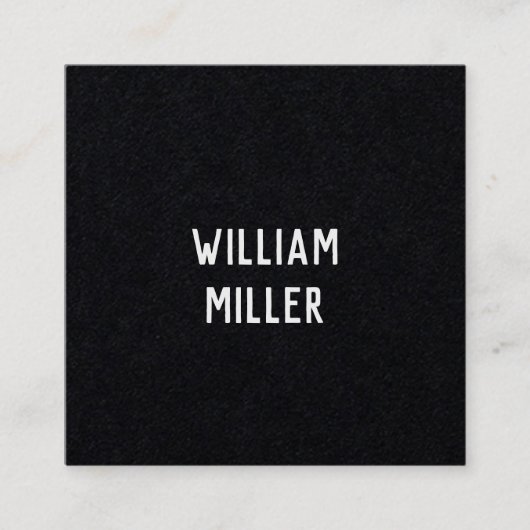 Modern Minimal Typography Black Paper Square Quadratische Visitenkarte (Vorderseite)
