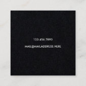 Modern Minimal Typography Black Paper Square Quadratische Visitenkarte (Rückseite)