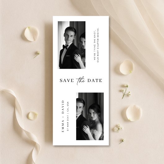 Modern Minimal Typography Bookmark Photo Wedding Save The Date