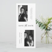 Modern Minimal Typography Bookmark Photo Wedding Save The Date (Stehend Vorderseite)