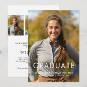 Modern Minimal Typography Photo Graduation Ankündigung (Vorne/Hinten)