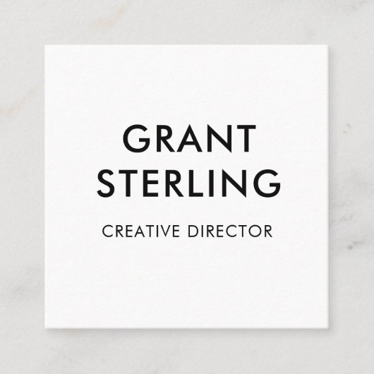 Modern Minimal Typography QR Code Quadratische Visitenkarte (Vorderseite)