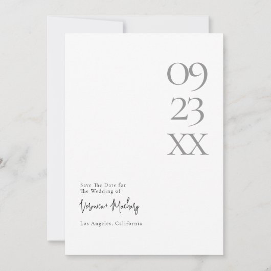 Modern Minimal Typography Wedding Save the Date (Vorderseite)