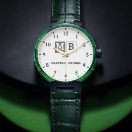 Modern Minimal Typography White Paper Square Armbanduhr