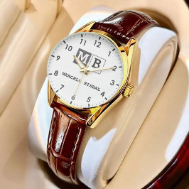 Modern Minimal Typography White Paper Square Armbanduhr